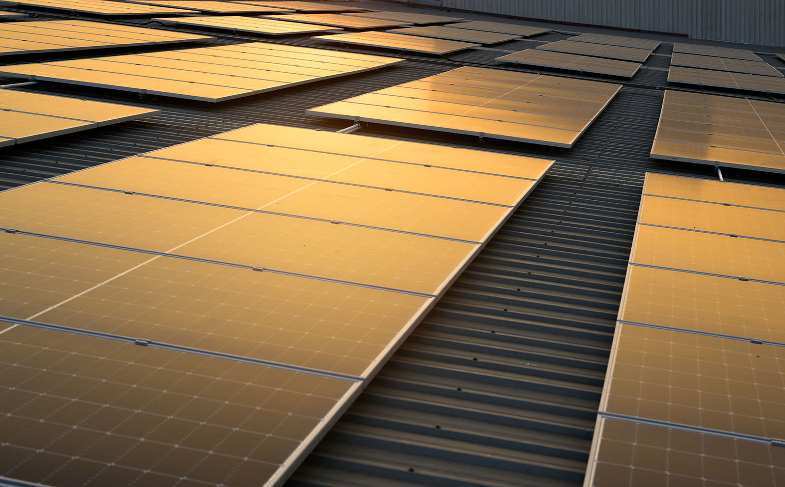 Gewerbehalle mit Flachdach-PV-Anlage